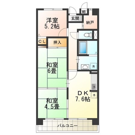 ボナージュ石橋の物件間取画像